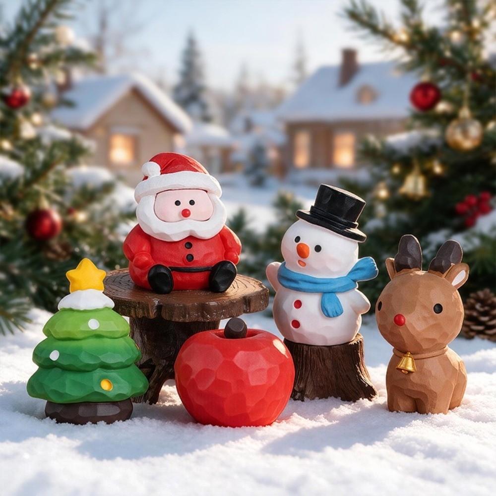 Cute Christmas Decorations Small Size Miniature Ornaments Mini Resin Figurines  Desktop Decorations
