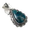 Neon Blue Apatite Gemstone Handmade 925 Sterling Silver Gift Pendant 2.60" t2A94