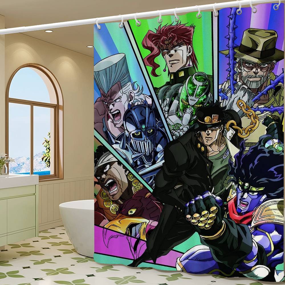 Классическое Аниме JoJo's Bizarre Простая Занавеска для Душа в Ванную Защитная Перегородка Душ Быстросохнущая Можно Стирать Легкая Ванна
