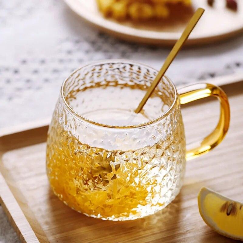 Главная Противоскользящая чашка Ripple Чашка для чая Чашка для кофе Чашка для молока Чашка для сока Стеклянная чашка 420 мл