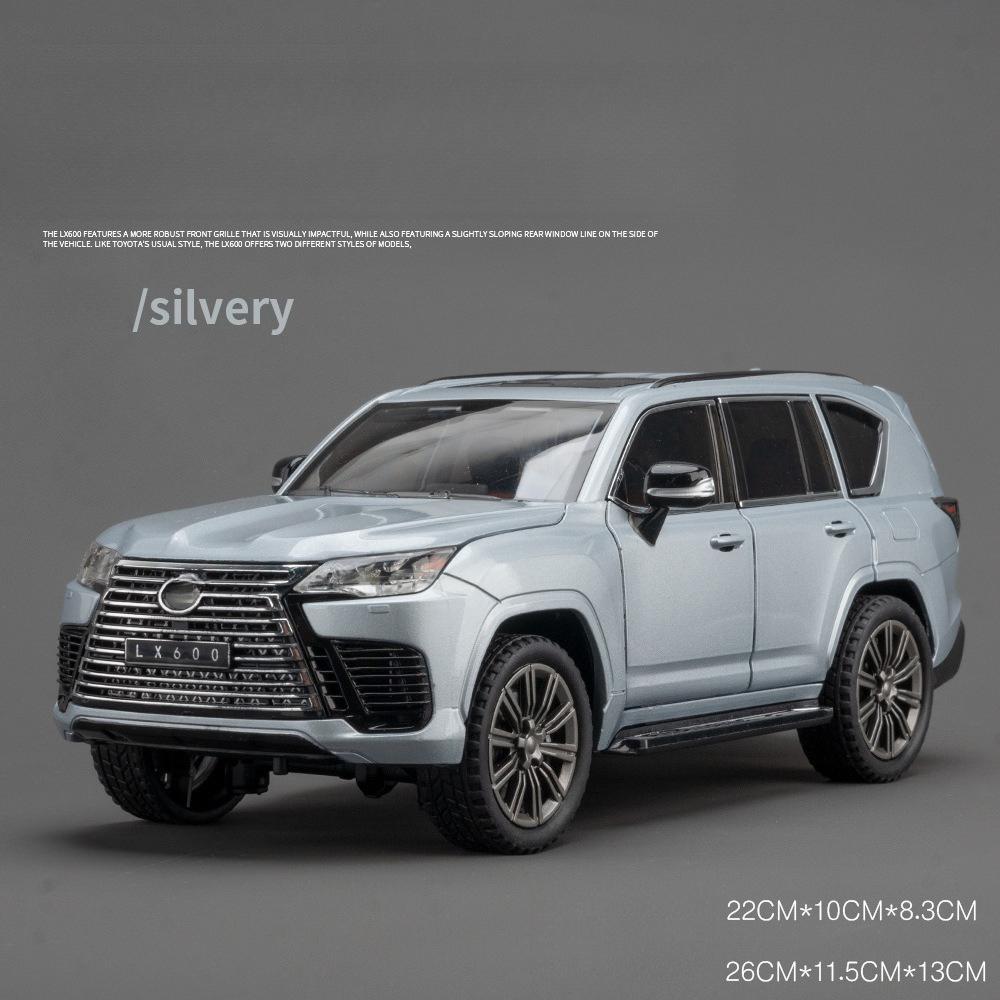 1:24 LEXUS LX600 Металлическая модель автомобиля Звук и свет Инерционная игрушечная машинка Внедорожник Симуляция для коллекции Мальчика Декорация