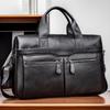 Новый мужской деловой портфель из натуральной кожи для ноутбука 15 дюймов с большой вместимостью
