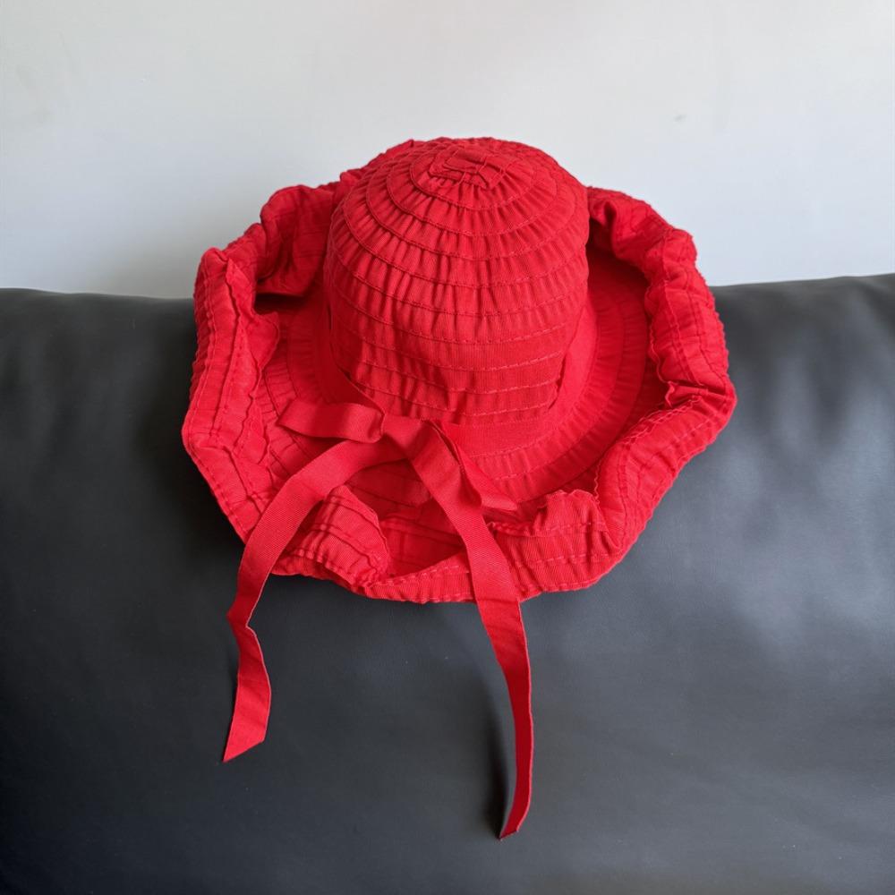 UV Anti Plastic Bucket Hat Bowknot Women Sun Hat Casual DIY Moldable Wide Brim Hat Beach