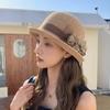 Summer Women's Bucket Hat with Bowknot, Breathable Straw Sun Hat for Travel and Outdoor, Elegant Handmade Fisherman Cap