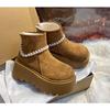 Женские утепленные осенне-зимние теплые ботинки Мартина большого размера, ботильоны, нескользящие, с амортизацией для ходьбы, спортивные хлопковые ботинки