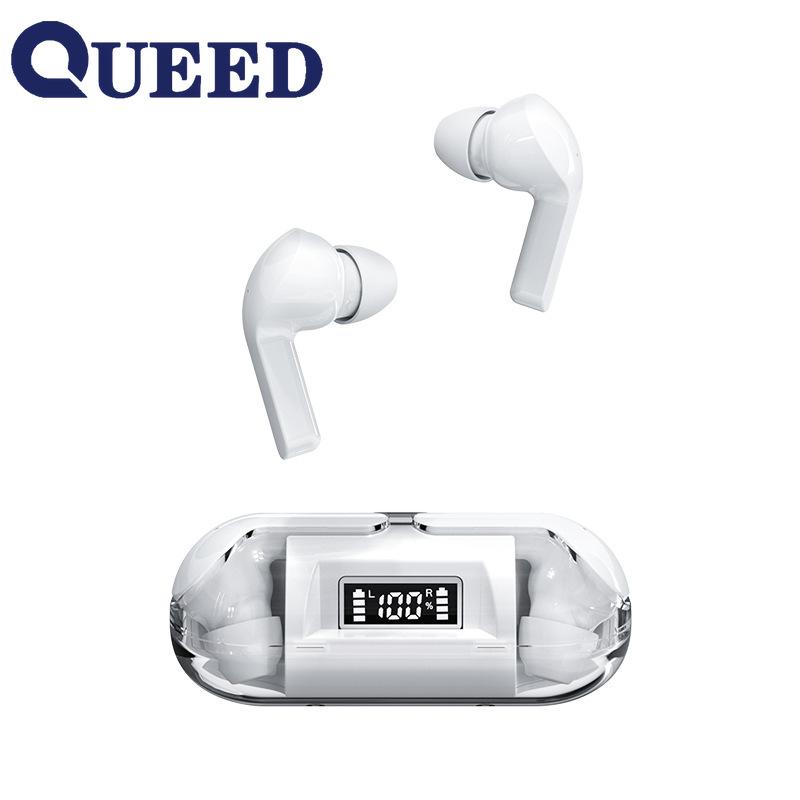 Bluetooth Headset Transparent Shell Creative Touch Number Shows Wireless TWS Bluetooth Headset
