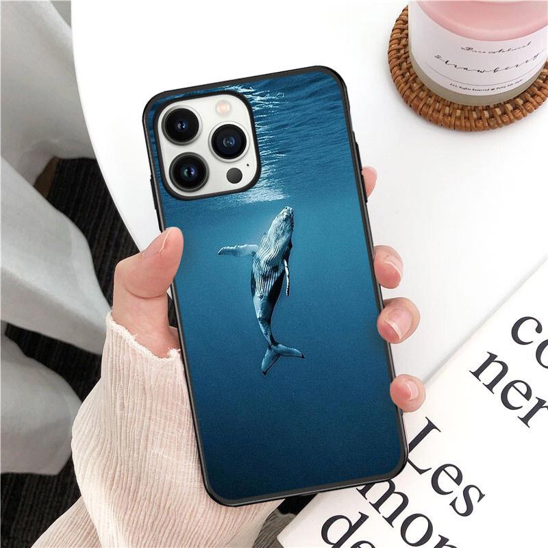 Мягкий чехол для телефона с океанской китовой акулой для iphone 14pro 11pro 12 13pro max 5S 6s xs 7 8plus SE xr 12mini Coque, чехлы