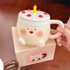 Milk Fufu Cake Ceramic Mug with Lid Cute Cartoon Water Cup As A Birthday Gift for A Girl’s Best Friend As A Souvenir
