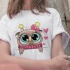 Summer 2025 New Tops Trend Cute Owl Print Ladies T-Shirt Casual Basics Round Neck White Short Sleeve Ladies Tshirt