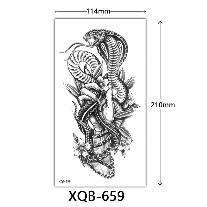 Маленькая наклейка-тату на всю руку, Цветочные буквы, Простая наклейка-тату с цветком