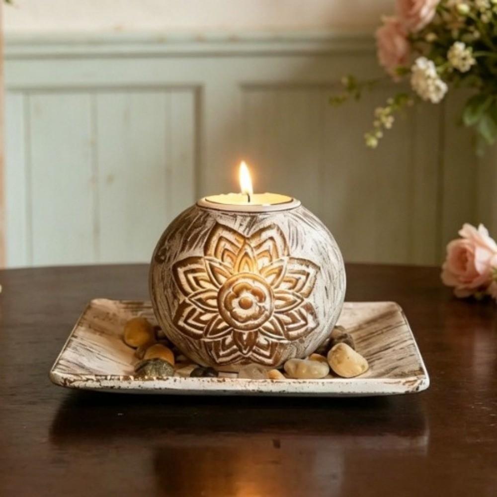 with Tray Tealight Candlestick Wood Wooden Candle Holder Decorative Candlestick  Bedroom