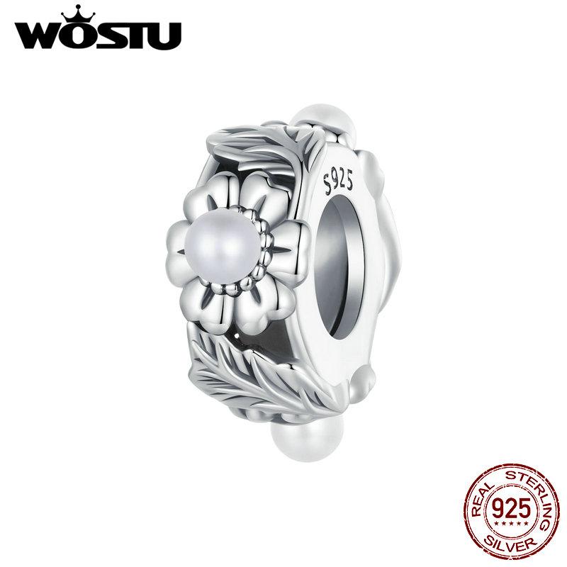 WOSTU 925 Sterling Silver Romance Retro Vine Charms for Women Girls Bracelet & Bangle DIY Jewelry