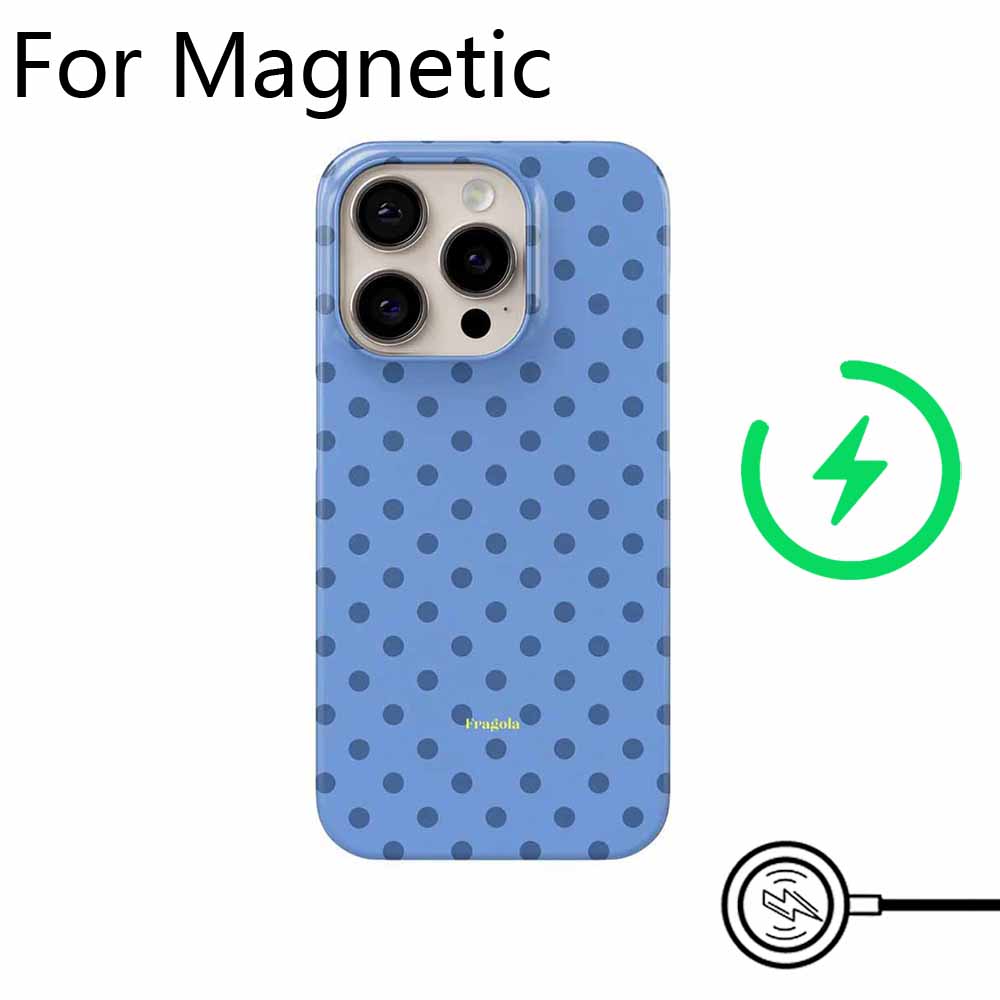 Корейский ретро чехол для телефона в горошек для iPhone 17 16 15 14 13 12 11 Pro Max Plus Air, роскошная магнитная двухслойная задняя крышка