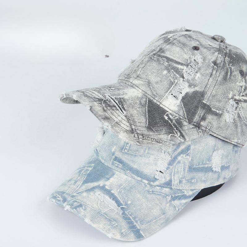 Американская Ретро Уличная Старая Нишевая Джинсовая Бейсболка Мужская и Женская Шоппинг Солнцезащитная Граффити Трендовая Бейсболка Универсальная