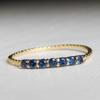 Huitan Thin Band Blue Cubic Zircon Women Rings Gold Color Chic Finger Accessories Daily Wear Fashion Versatile Jewelry Drop Ship