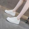 Женские 2025 Осенние Повседневные Белые Кожаные Кроссовки - Круглый Носок, Толстая Подошва, Модные
