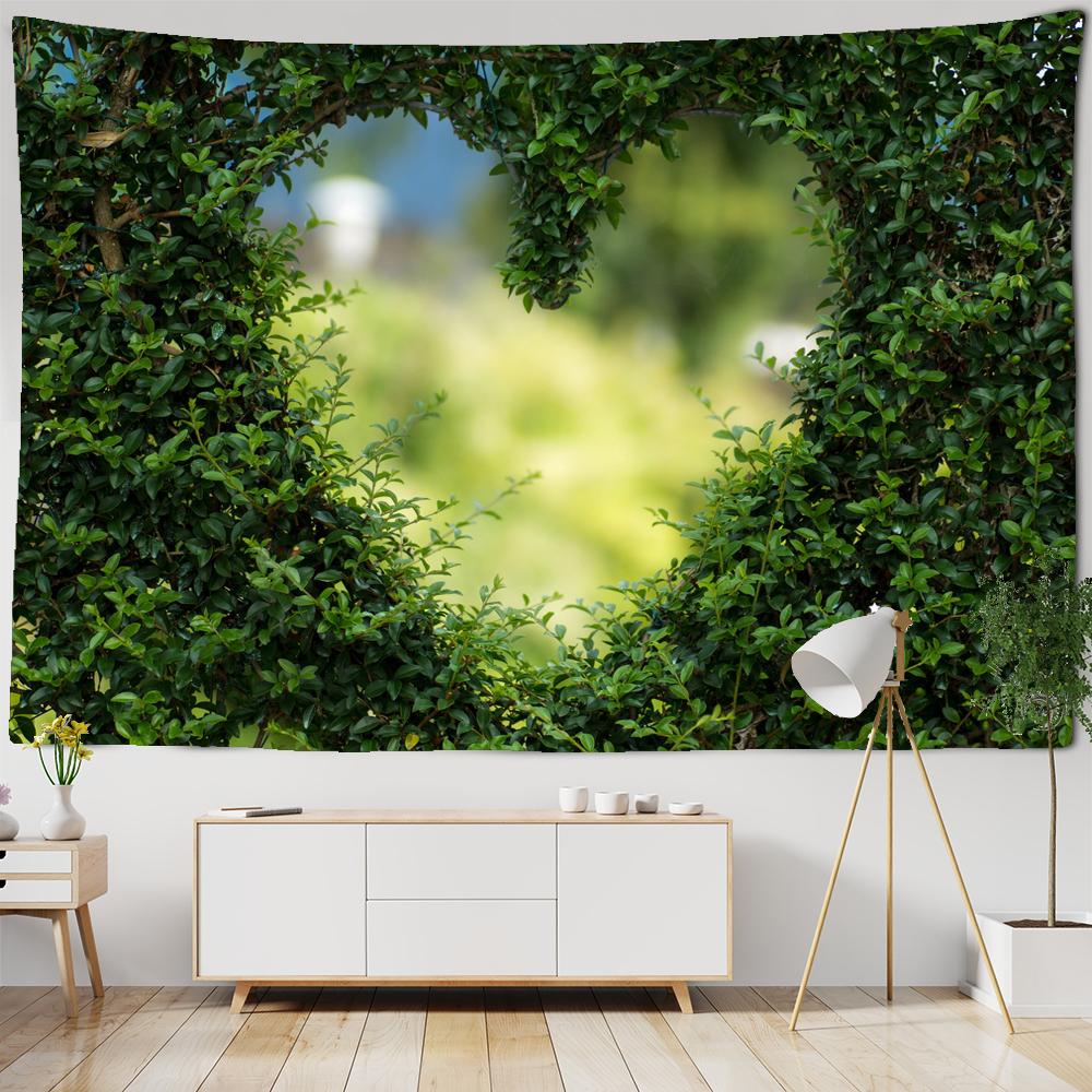 Пальмовый лист Зеленая ботаника Гобелен Листья подорожника Растения тропических лесов Юго-Восточной Азии Настенный гобелен Настенная ткань