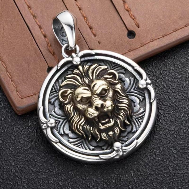 Mighty Lion King Avatar Pendant Cool European and American Hip Hop Animal Round Pendant for Men