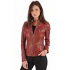 Women Red Leather Jacket Real Lambskin Leather Biker Motorcycle Jacket Coat