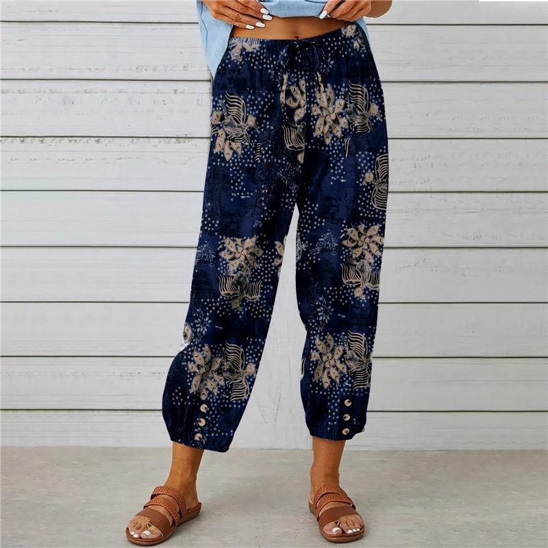 Ladies' Daily New Seasonal Commuting Business Leisure Pants With Pockets Made Of Pure Cotton And Comfortable Fit