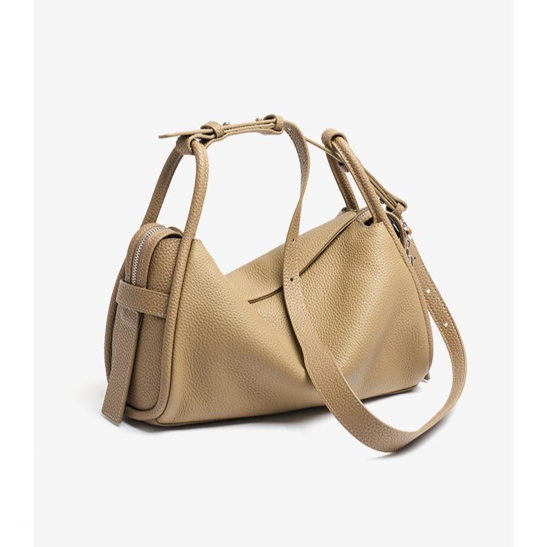 Minimalist Genuine Leather Hobo Shoulder Bag, Top Grain Cowhide Underarm Bag for Women