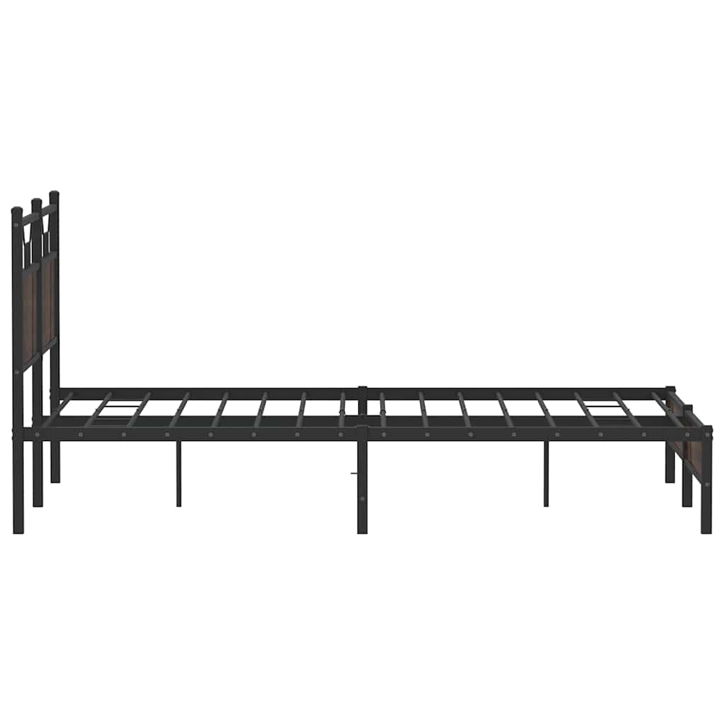 Bed Frame without Mattress Brown Oak Look 140x200 cm Engineered Wood