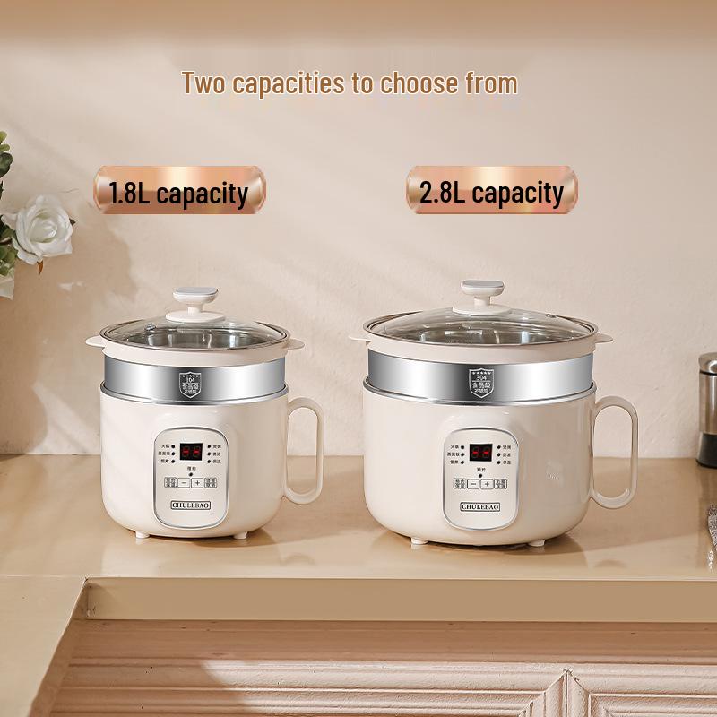 Small Electric Steamer & Rice Cooker: 304 Stainless Steel, 1-3 Person Capacity, Multi-function for Cooking, Steaming & Boiling
