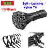 250/500Pcs Plastic Nylon Cable Ties Detachable Self-locking Cord Ties Straps Fastening Loop Reusable Wire Ties For Home Office