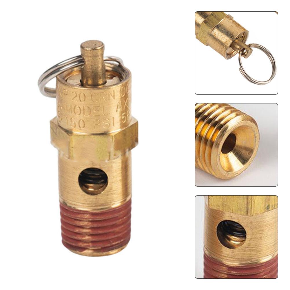 New 1/4\" NPT 125 PSI Air Compressor Safety Relief Pressure Valve Tank OUT Off Brass Safety Valve Air Compressor Check Valve