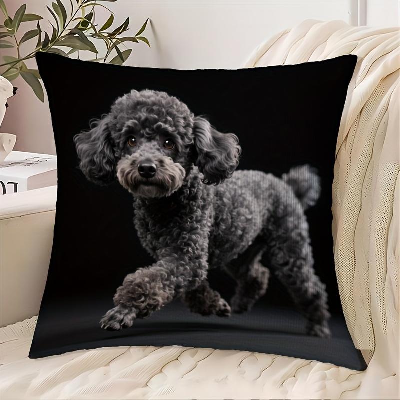 pc Grey Poodle Dog Throw Pillow Cover D DoubleSide Print Polyester Cushion Case for Home Sofa Car Bedroom Decor