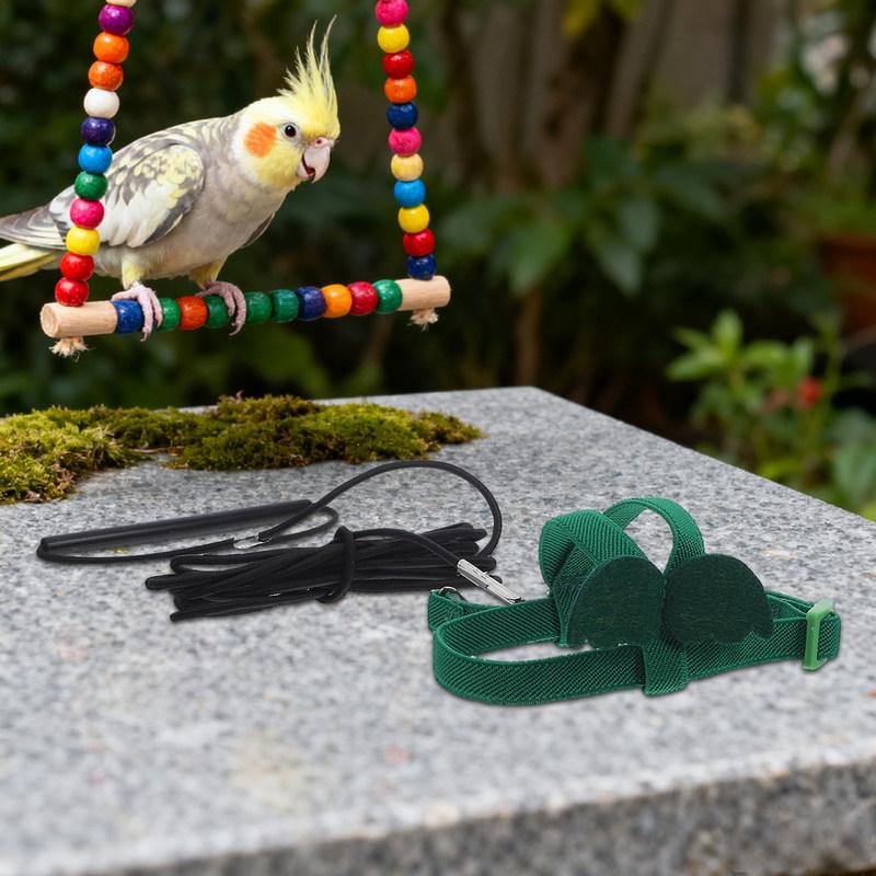 Parrot Flight Rope Harness Adjustable Cute Wing Style Outdoor Training Safety Escape Prevention Bird Harness for Keck Mini Macaw