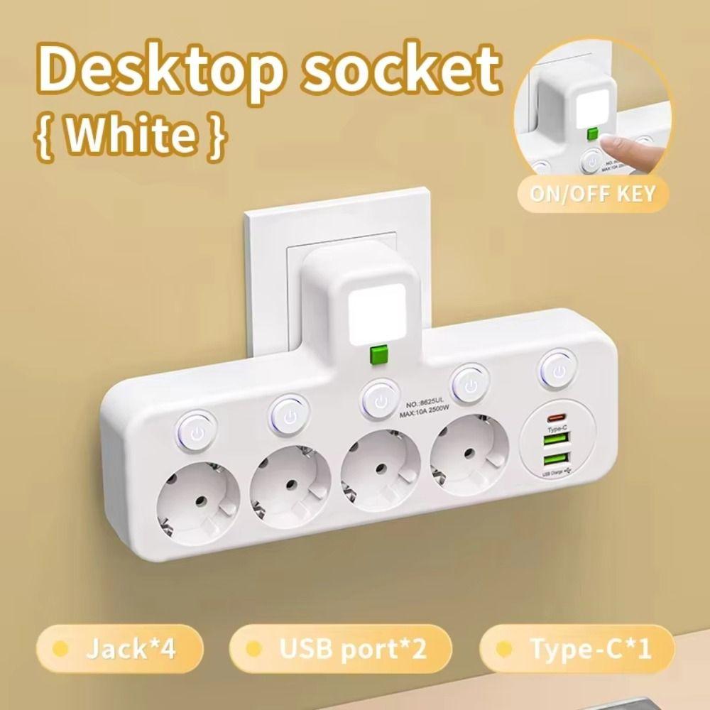 Wall Mounted EU Plug Outlet Type-C Ports Outlet Electrical Socket Socket Adapter  Home Offices