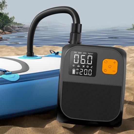 Воздушный насос 25 PSI с аккумулятором 8000 мАч, перезаряжаемый насос для сапборда, электрический портативный автомобильный надуватель с цифровым дисплеем, инструмент для быстрого надувания