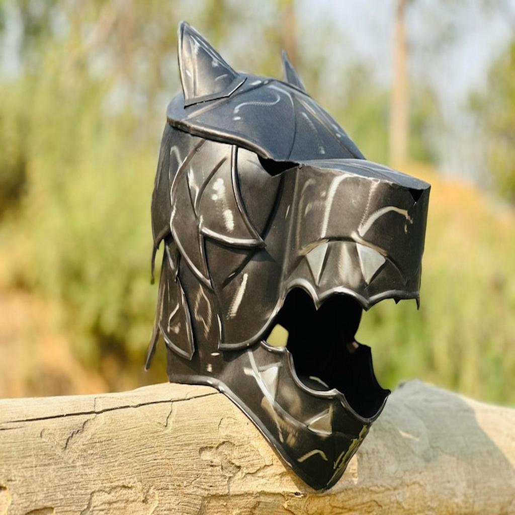 Wolf Head Helmet | Medieval Helmet for Costumes and Roleplay | Home Décor