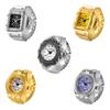 1pc Quartz Watch Ring Watch Digit Dial Rectangle Unisex Fashion Jewelry Gifts