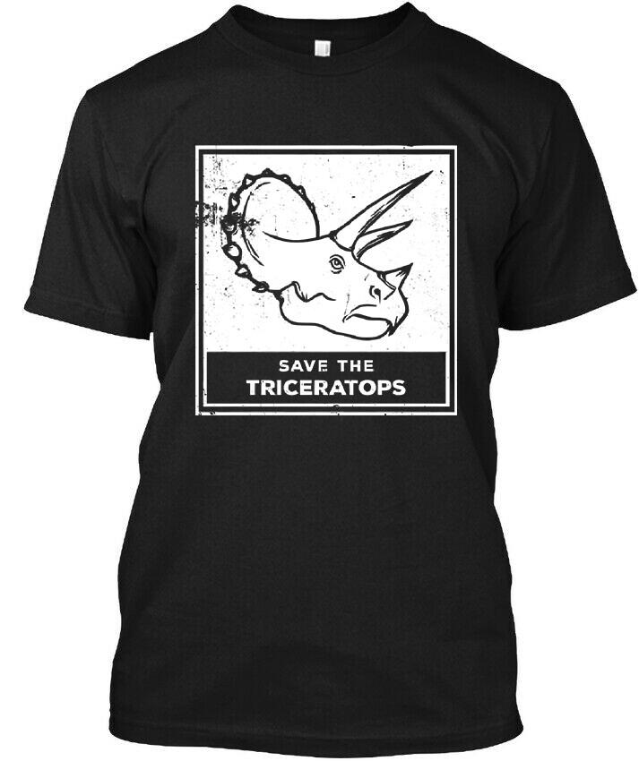 NEW! Popular Save The Triceratops Reptiles Animal Funny Logo T-Shirt Size S-4XL Unisex T-Shirt