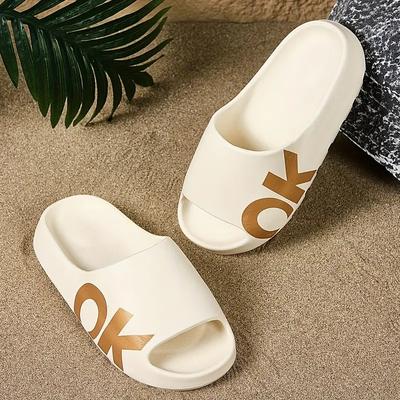 Мужские и женские сандалии тапочки с буквами водяные знаки плоские EVA пляжные праздничные парные сандалии спортивные 2 цвета 36-45