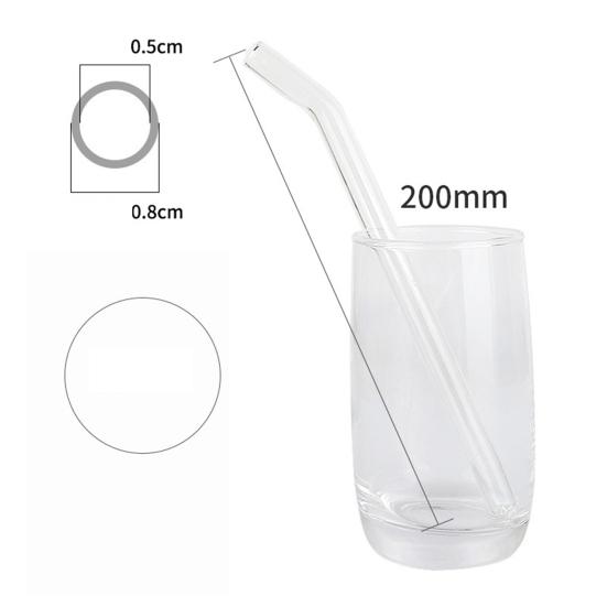 10Pcs Straw Easy To Use Portable High Borosilicate Cup Juice Glass Straw Home