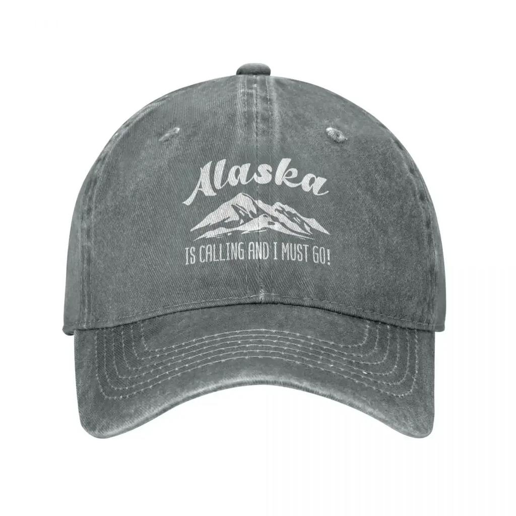Casual Alaska Is Calling Mountains Baseball Cap Unisex Women Distressed Washed Snapback Funny Traveling Quote Outdoor Workouts Hats