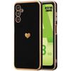 Protective Case - BOOLING - for Samsung Galaxy A13 5G / A04s - Black - Heart Pattern - Flexible