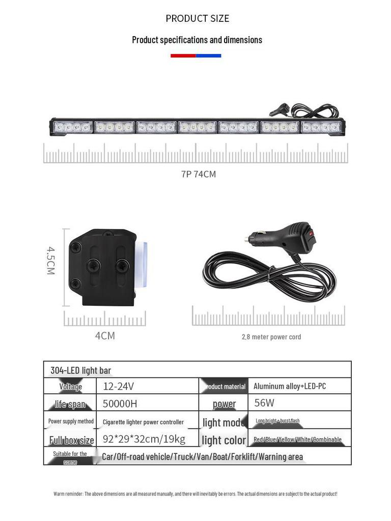 LED Strobe Warning Light for Trucks: Roof, Pilot, Rescue, and Long Bar Light