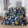 Butterfly Blanket Print Fleece Blanket Throw Light Weight Warm Blanket for Bed Kids Blankets Couch Chair Living Room All Season