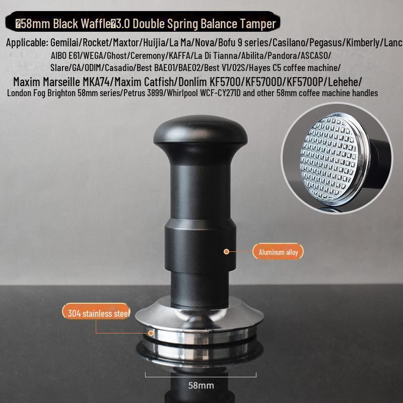 3.0 Тампер для эспрессо с двойной пружиной, свободной регулировкой, постоянным усилием, балансом - 51/53/58 мм