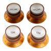 Musiclily Pro Inch Standard Guitar Reflector Knob 2 Volume 2 Tone для USA Les Paul Top of SG, янтарный/серебристый (Набор 4)