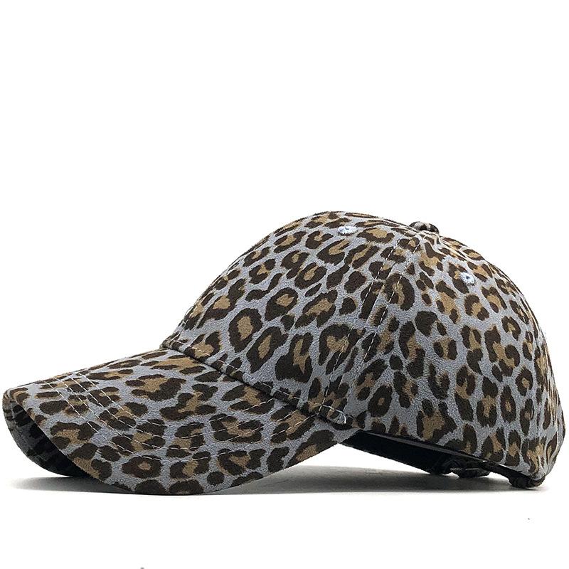 Suede baseball cap women's casual versatile leopard print cap summer outdoor visor fishing sun protection