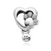 PAndora 798873c01 Sparkling Sole Heart Pendant And Dangle Silver Charm