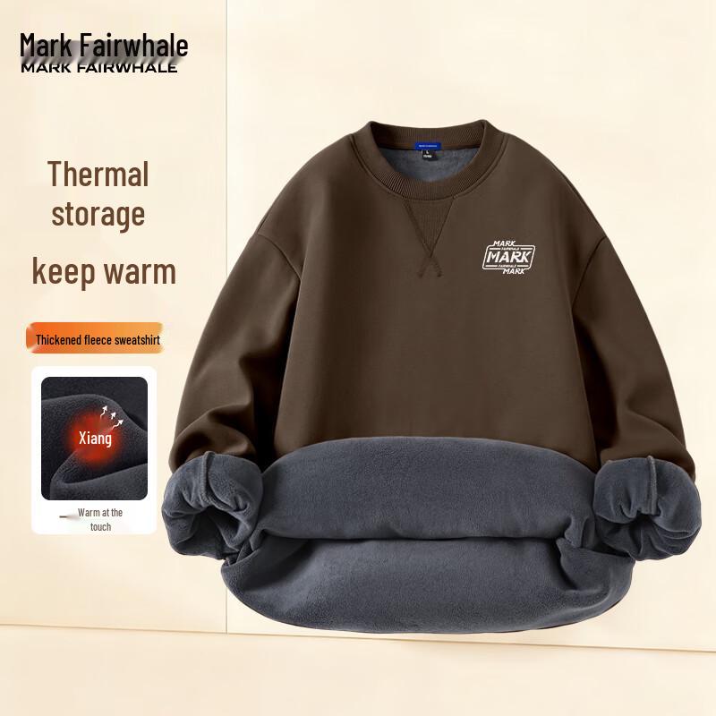 Мужской свитшот Mark Fairwhale с флисовой подкладкой, свободного кроя, с круглым вырезом