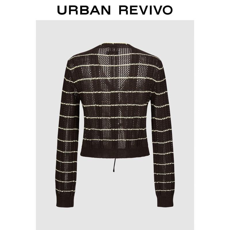 UR Women's Casual Cropped Color Block Knit Cardigan