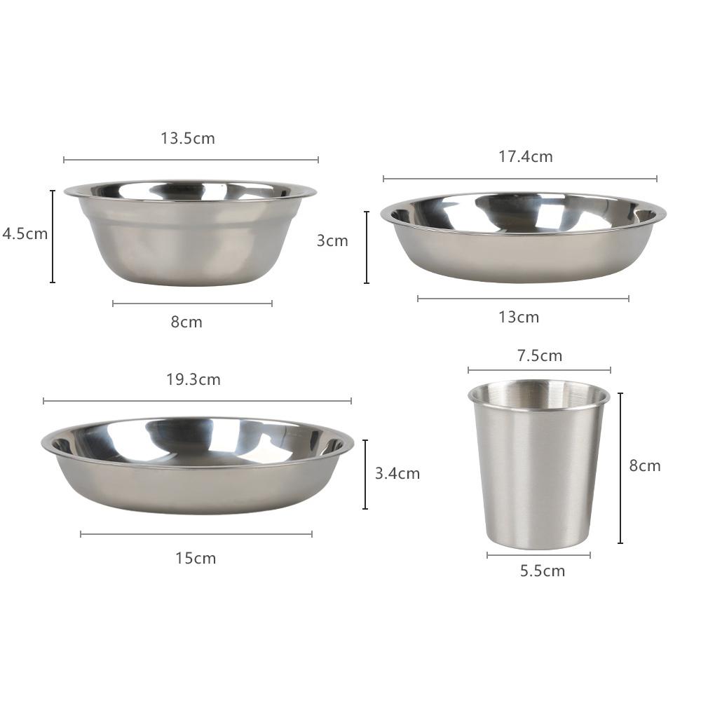 Camping Cookware Mess Kit Aluminum Alloy Pot Pan Steaming Tray Bowl Cup and Water Kettle with Pot Cover