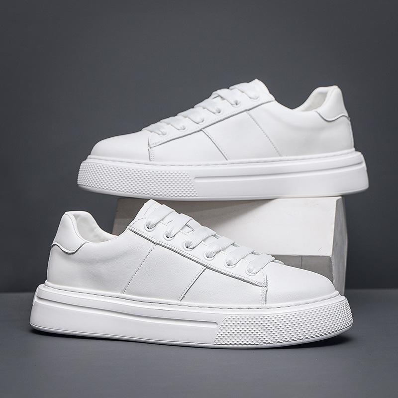 Высококачественные мужские туфли для сноуборда, новые простые туфли с толстой подошвой, универсальные туфли для спорта и отдыха, белые туфли из коровьей кожи